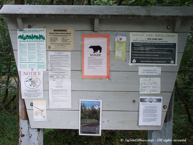 Arrivee au camping "Black Bear Campground", un nom qui veut tout dire !