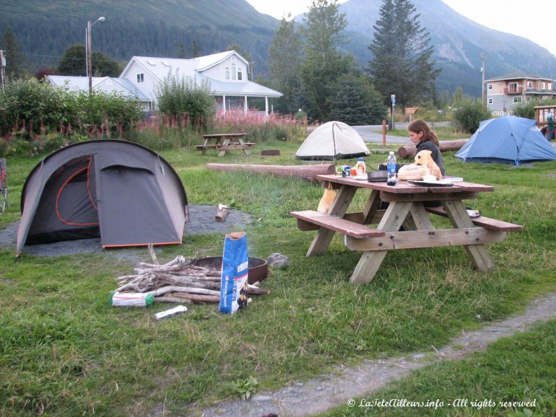 Notre emplacement au camping de Seward