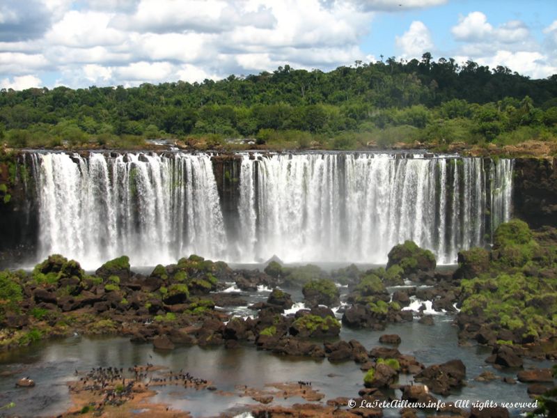 La chute Rivadavia forme un superbe rideau d'eau