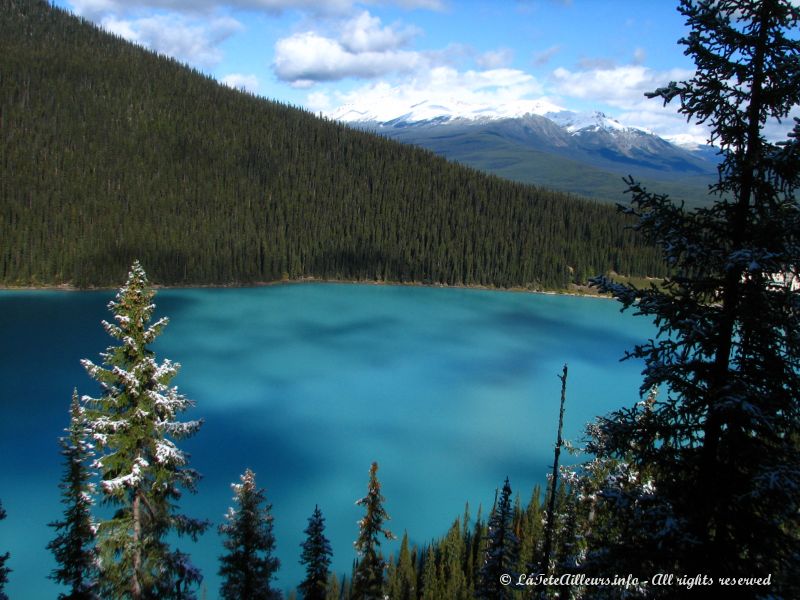 Le lac Louise, vu d'en haut