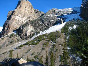 Le lac tire probablement son nom de cette moraine