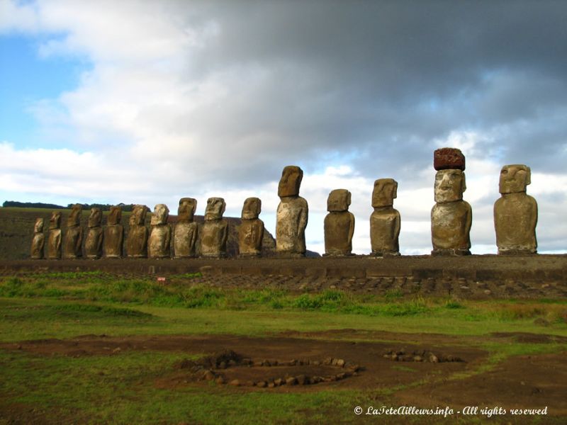 L'ahu Tongariki, le plus important des sites de moai de l'île