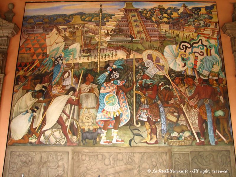 Scène guerrière à Tenochtitlan, le nom aztèque de Mexico
