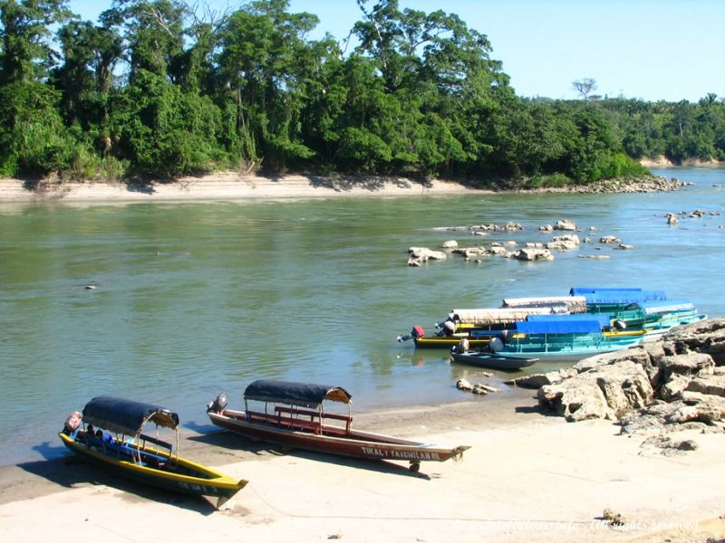 Pour aller au site de Yaxchilán, on a droit à 45 mn d'une superbe balade en bateau