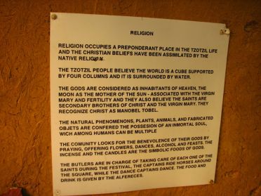 Pour ceux qui veulent en conna&icirc;tre davantage sur la religion des indiens Tzotziles