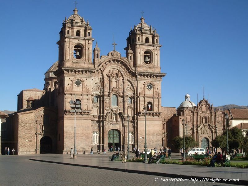 L'église de la Compania et sa belle façade baroque