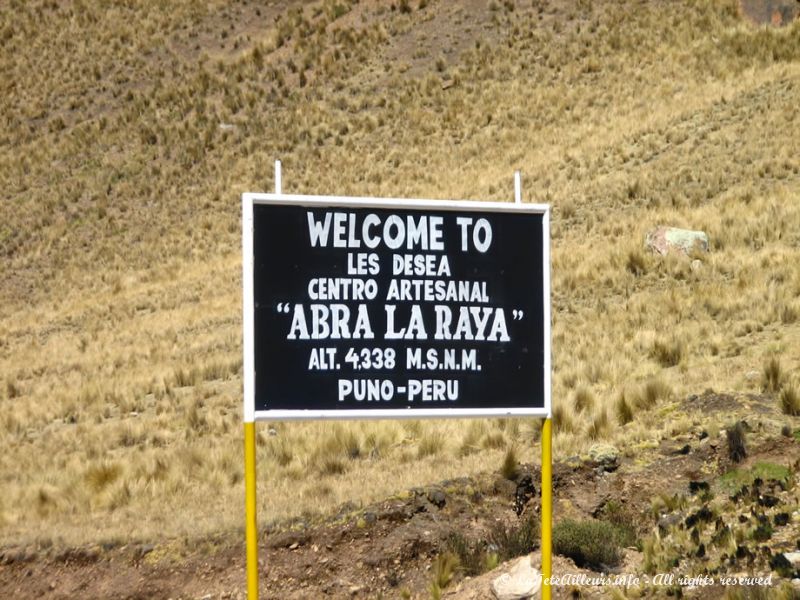 La Raya, point de vue  à 4338m d'altitude !