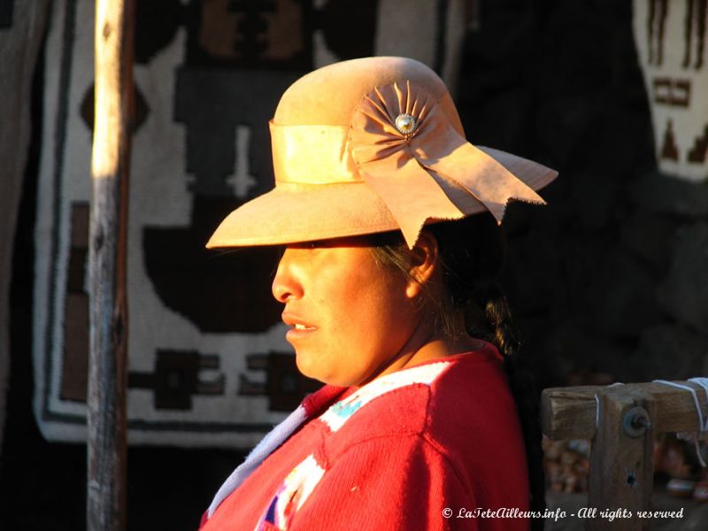 Chapeau traditionnel d'une péruvienne 