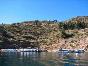 Débarcadère de l'île de Taquile, lac Titicaca