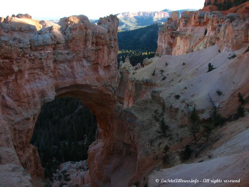 Le Natural Bridge, malheureusement deja dans l'ombre