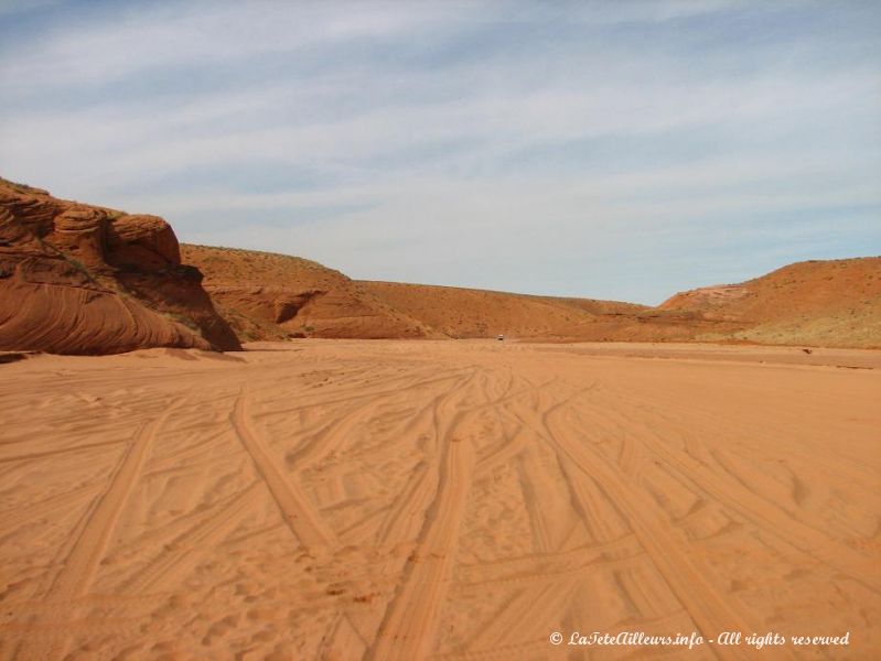 La ''route'' nous emmenant a l'Upper Antelope Canyon