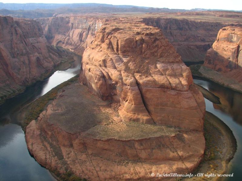 Le Horseshoe Bend nous offre de superbe points de vue sur les meandres du Colorado