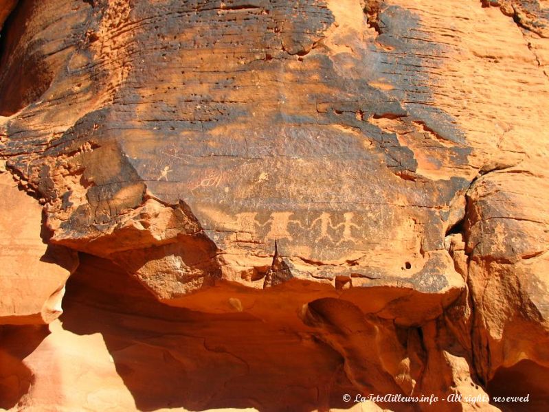 De beaux petroglyphes ornent le Petroglyph Canyon