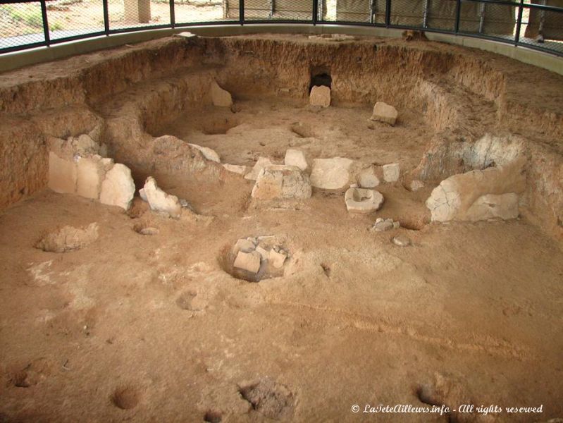 Les restes d'une pithouse, les premieres constructions anasazis, datant de 550 apres JC environ