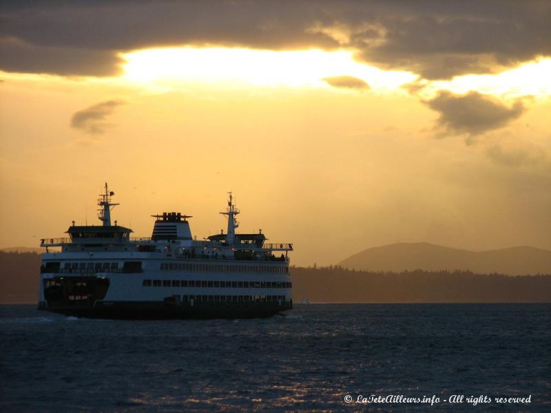 Soleil couchant sur le Puget Sound