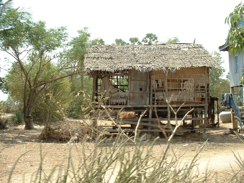 Les maisons cambodgiennes traditionnelles sont toujours sur pilotis