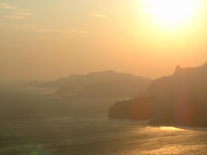 Coucher de soleil vu depuis la route des crêtes entre Cassis et La Ciotat